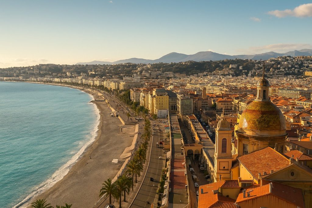 Vue aérienne de Nice, idéale pour illustrer des articles d’architecture locaux